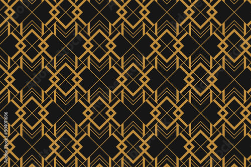 Modern Art Deco Abstract Geometric Seamless Pattern Luxury Line Art Beautiful Backdrop Design