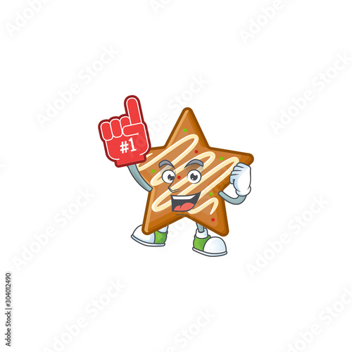 Character foam finger in the star cookies cartoon