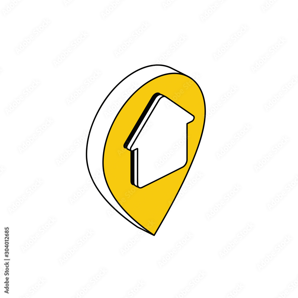 Map label house real estate. Vector 3d isometric, color web icon, new flat style. Creative illustration design, idea for infographics. Map label house real estate. Vector 3d isometric, color web icon, new flat style. Creative illustration design, idea for infographics.