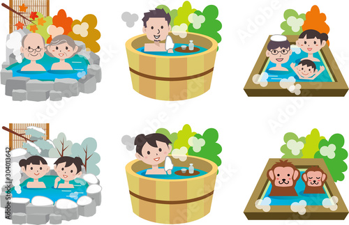 温泉　イラスト