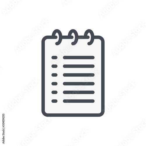 Notebook color line icon. Textbook vector outline colorful sign.