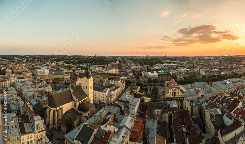 Lviv, Ukraine, sunset