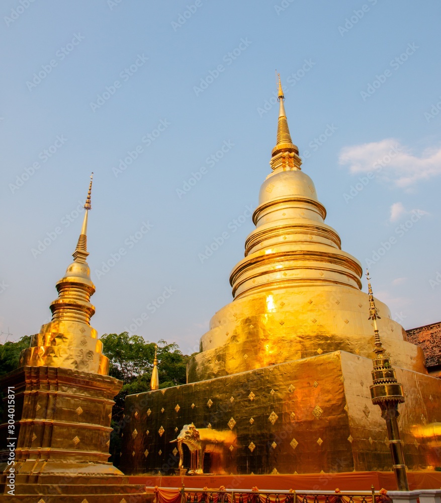 Fototapeta premium Wat Phra Sing Temple located in Chiang Mai Province, Thailand