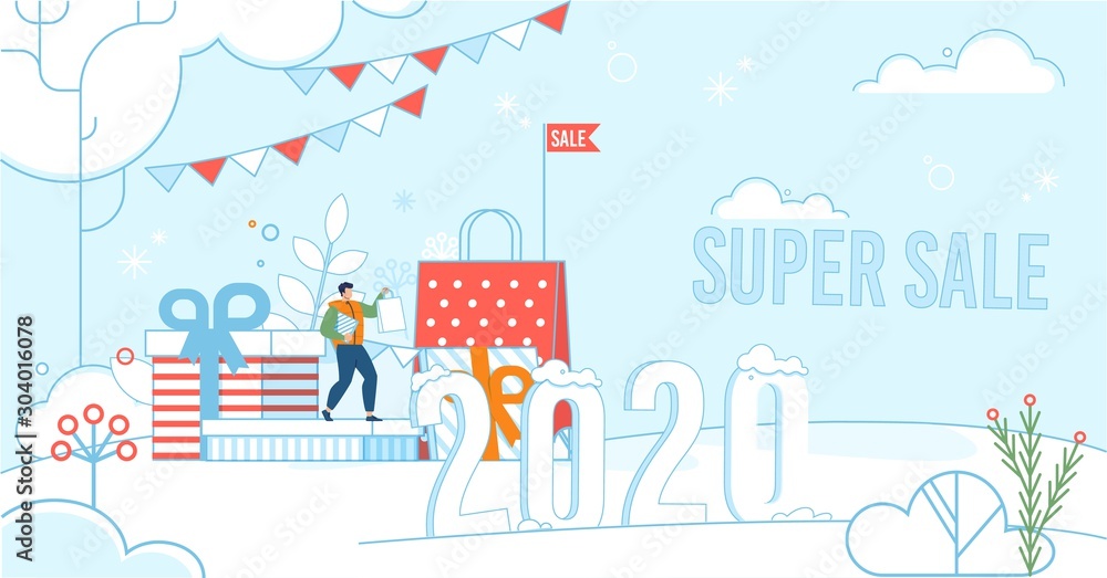Super Sale during New Year Celebration Poster