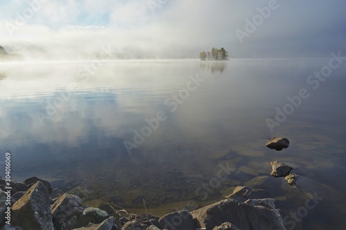 Fog over lake