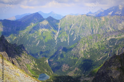 Mountains and blue sky with clouds in High Tatras, Slovakia