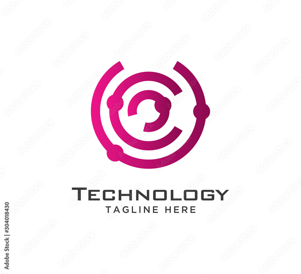 technology vector logo design template