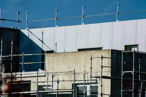 View of the construction site of a new building 