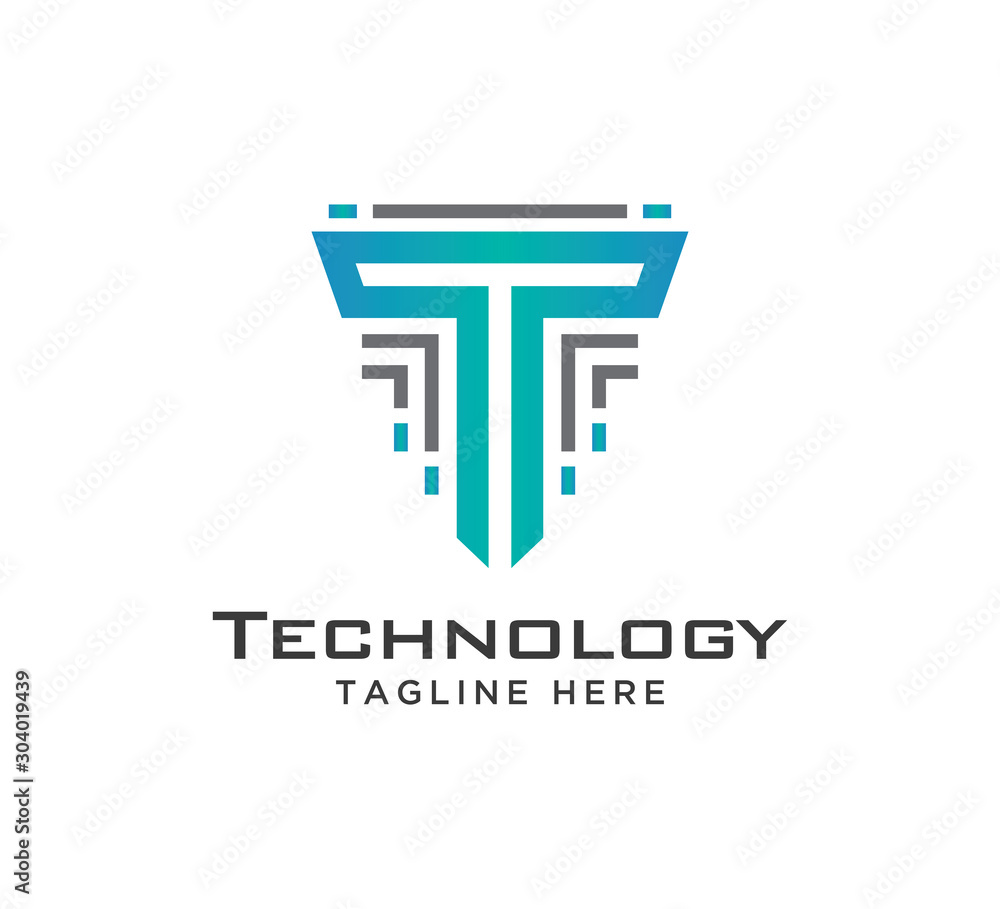 technology vector logo design template