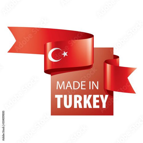 Turkey flag, vector illustration on a white background