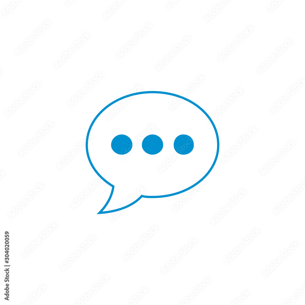 Typing in a chat bubble icon illustration isolated vector, comment sign symbol. Stock vector illustration isolated on white background.