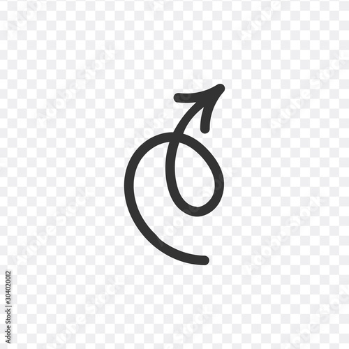 Vector illustration. stylish arrow, pointer, spiral. Stock vector illustration isolated on white background.