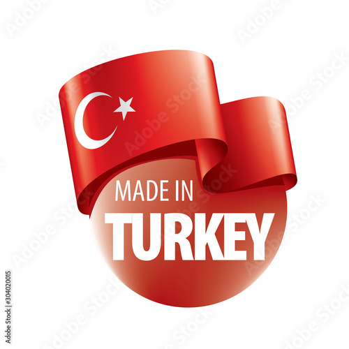 Turkey flag, vector illustration on a white background