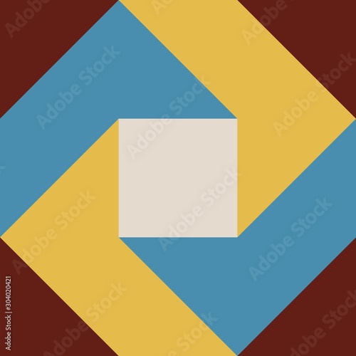 Barn quilt pattern, Amish Patchwork design, Abstract geometric tiled trail Vector illustration
