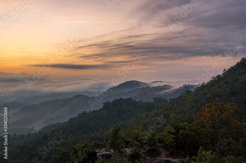 Sunrise at Doi Hua Mot. It is another famous spot for viewing the sea of       mist and sunrise