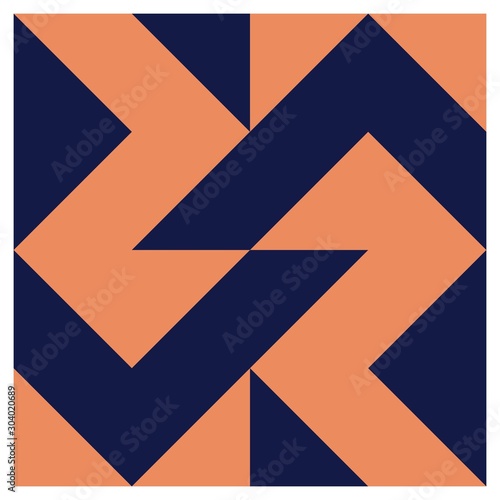 Barn quilt pattern, Amish Patchwork design, Abstract geometric tiled trail Vector illustration