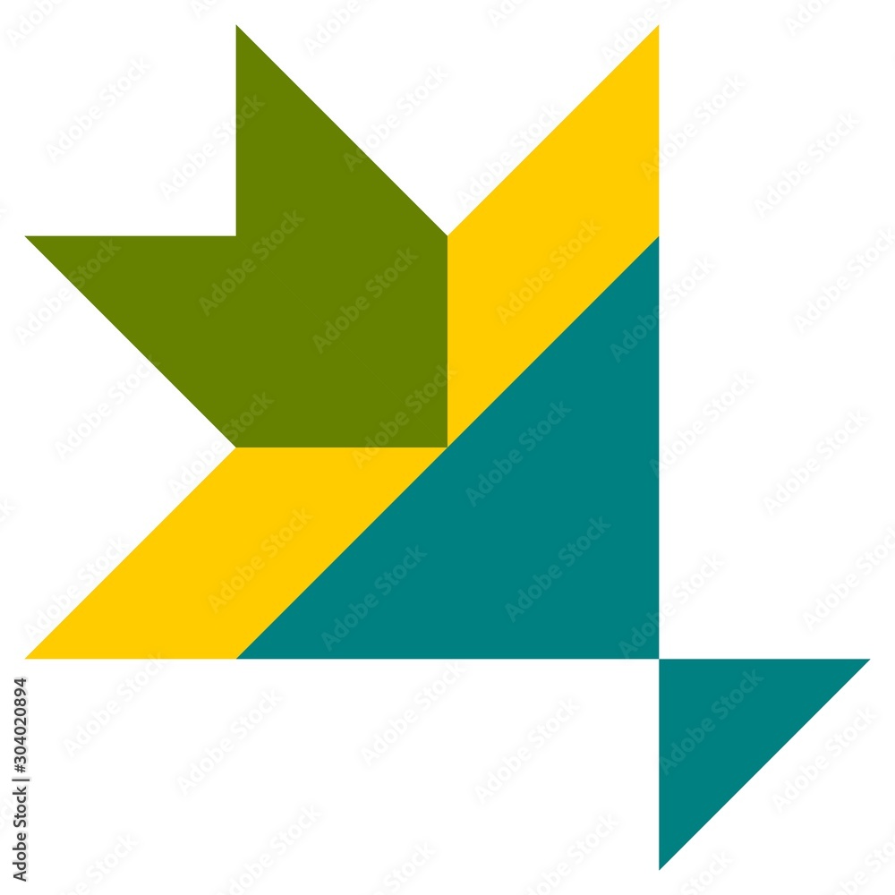 Barn quilt pattern, Amish Patchwork design, Abstract geometric tiled trail Vector illustration