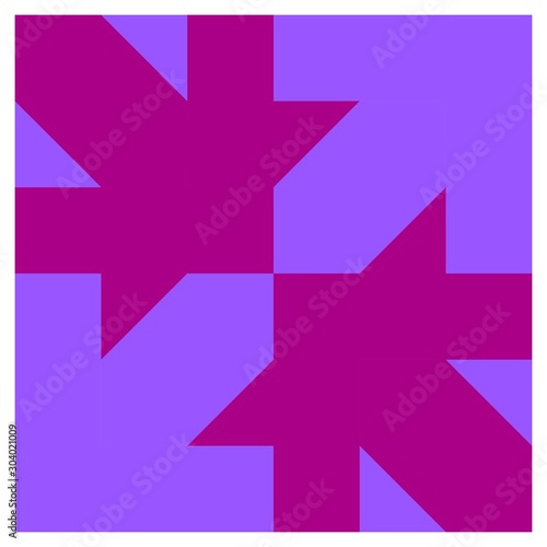 Barn quilt pattern, Amish Patchwork design, Abstract geometric tiled trail Vector illustration