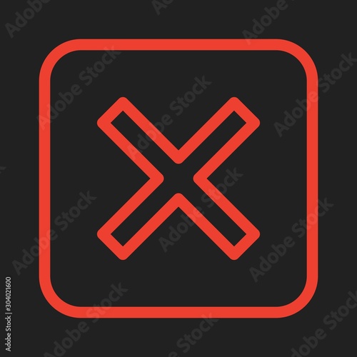Canceled icon isolated on background