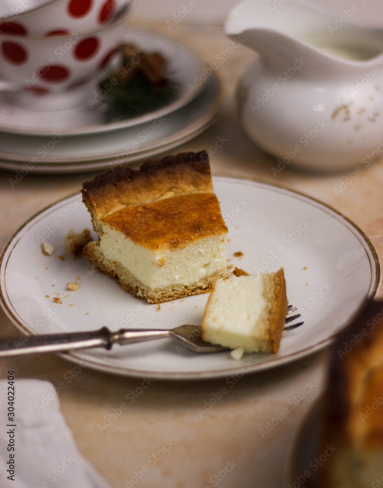 Tasty Classic cheesecake. Homemade pastry with tahorog. Copyspace Tasty Classic cheesecake. Homemade pastry with tahorog. Copyspace