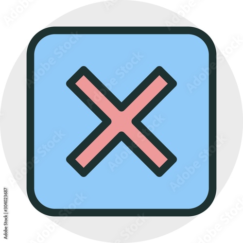 Canceled icon isolated on background