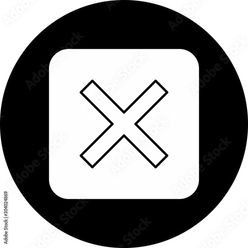 Canceled icon isolated on background