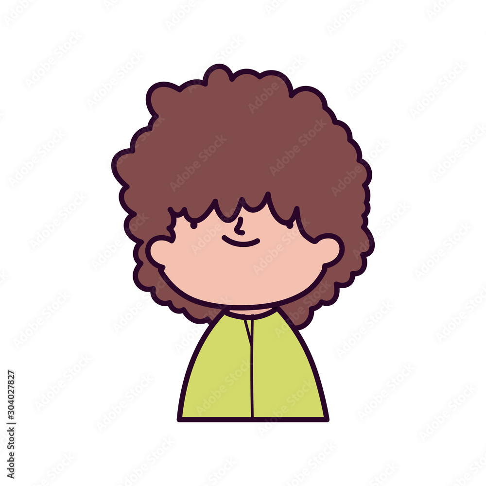 cute boy with curly hair portrait on white background cute boy with curly hair portrait on white background