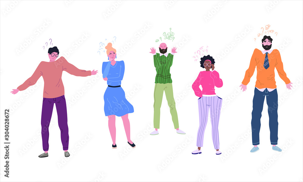 vector illustration. flat style. people at the time of the decision. the solution of the problem vector illustration. flat style. people at the time of the decision. the solution of the problem