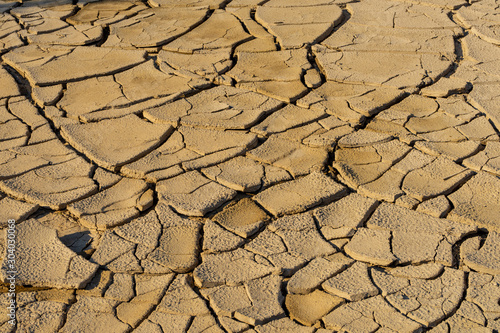 The sun-cracked surface of the earth