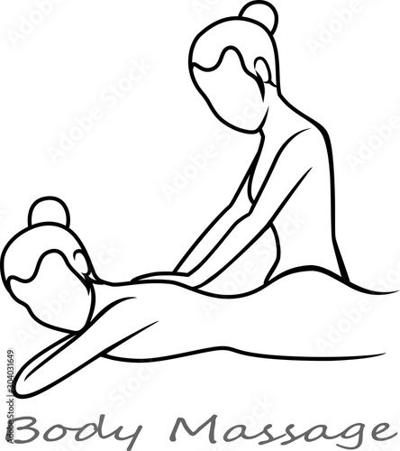 Body massage isolated on white background
