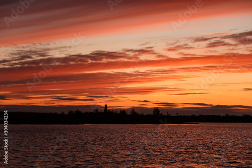 Autumn Sunset With Orange Sky © Lutz Tornau 