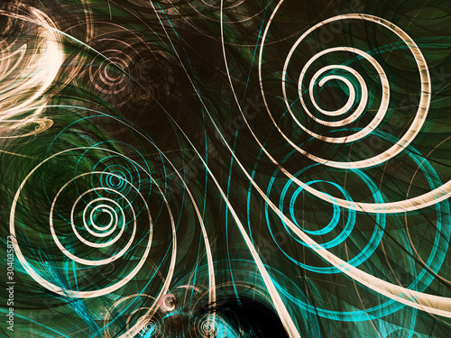 abstract chaotic fractal background 3D rendering illustration