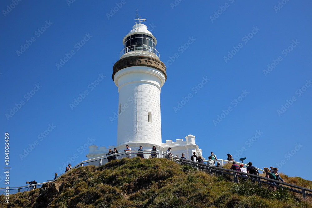 The Byron Bay lighthouse is situated on Australia's most easterly point and is a popular tourist destination.