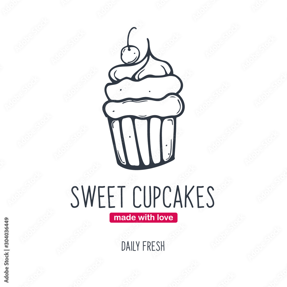 Cupcake or Cake logo for Bakery and pastry. Cupcake or Cake logo for Bakery and pastry.