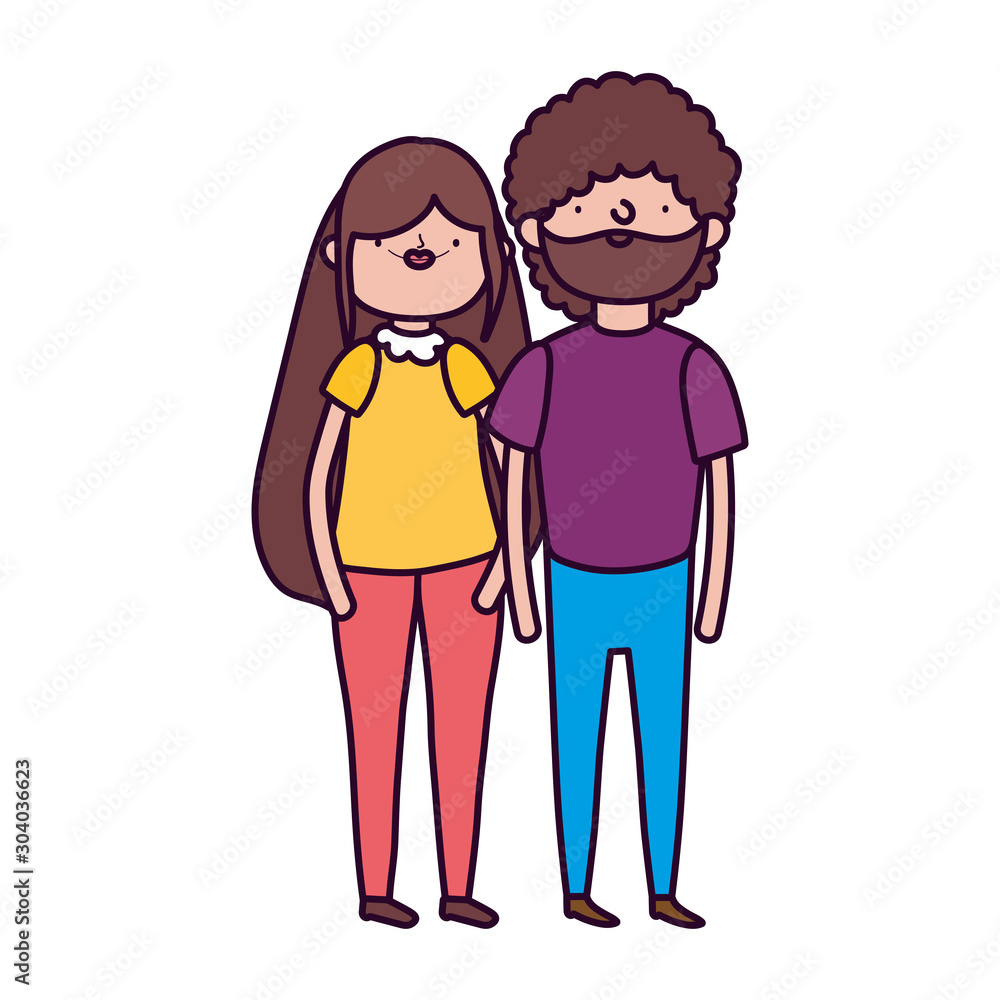 couple together on white background