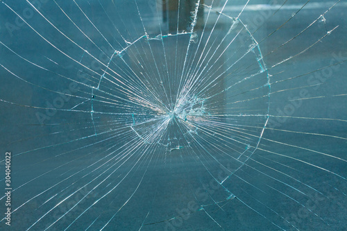 Broken Glass Pane. Smashed Glass