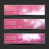 Set of Horizontal Christmas, New Year Headers or Banners Design - 2020