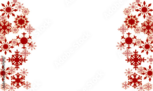 Christmas vector background with snowflakes pattern in gold and red on white