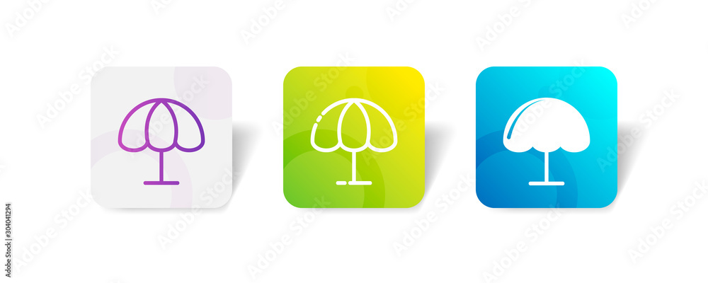 umbrella outline and solid icon in smooth gradient background button umbrella outline and solid icon in smooth gradient background button