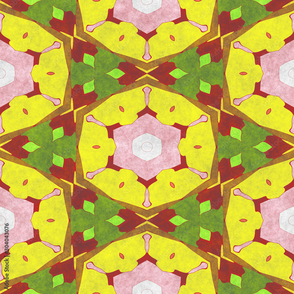Abstract fabric pattern- mosaic illustration