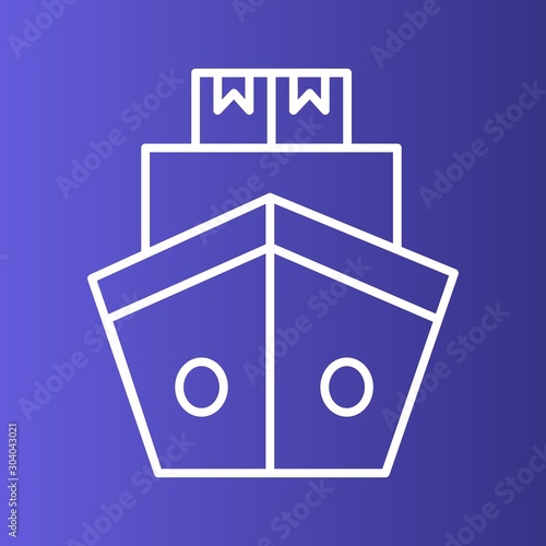 Ship icon isolated on abstract background