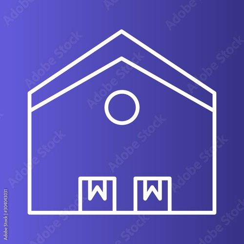 Warehouse icon isolated on abstract background