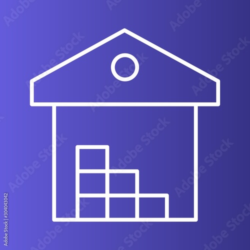 warehouse icon isolated on abstract background