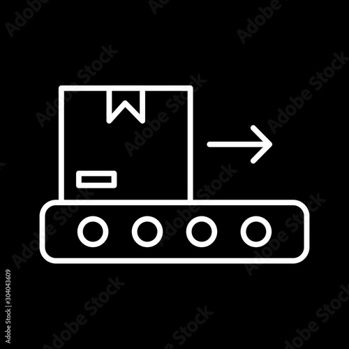 Conveyor belt icon isolated on abstract background