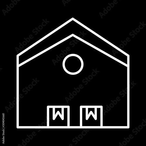Warehouse icon isolated on abstract background