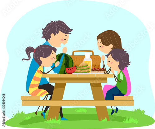 Stickman Family Picnic Pray...
