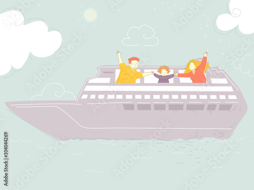Family Trip Cruise Ship Ill...