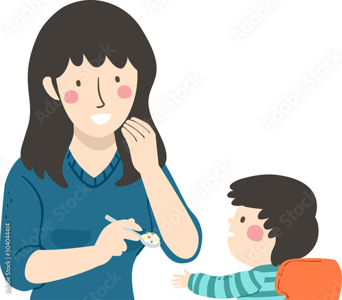 Kid Boy Mom Hand Gesture Ea...