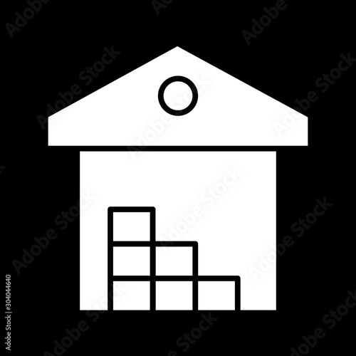 warehouse icon isolated on abstract background