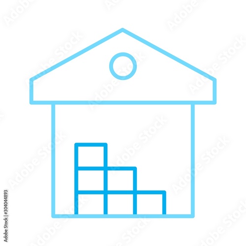 warehouse icon isolated on abstract background